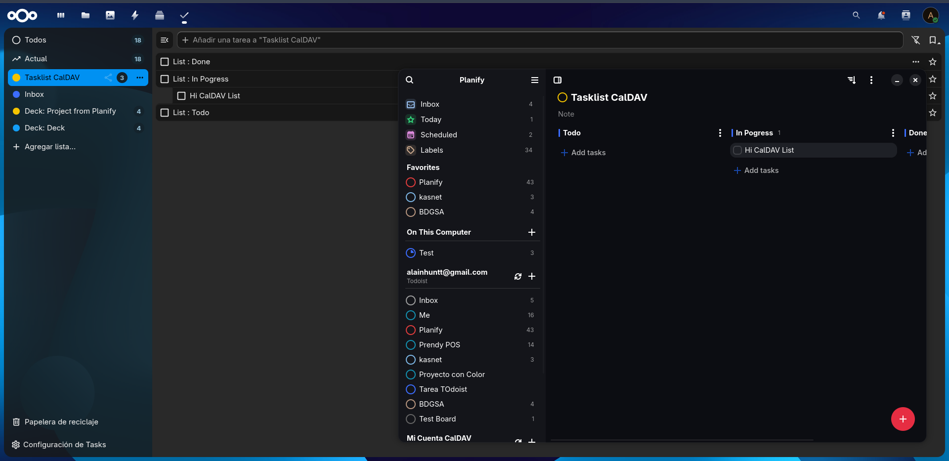 CalDAV section support in Board view